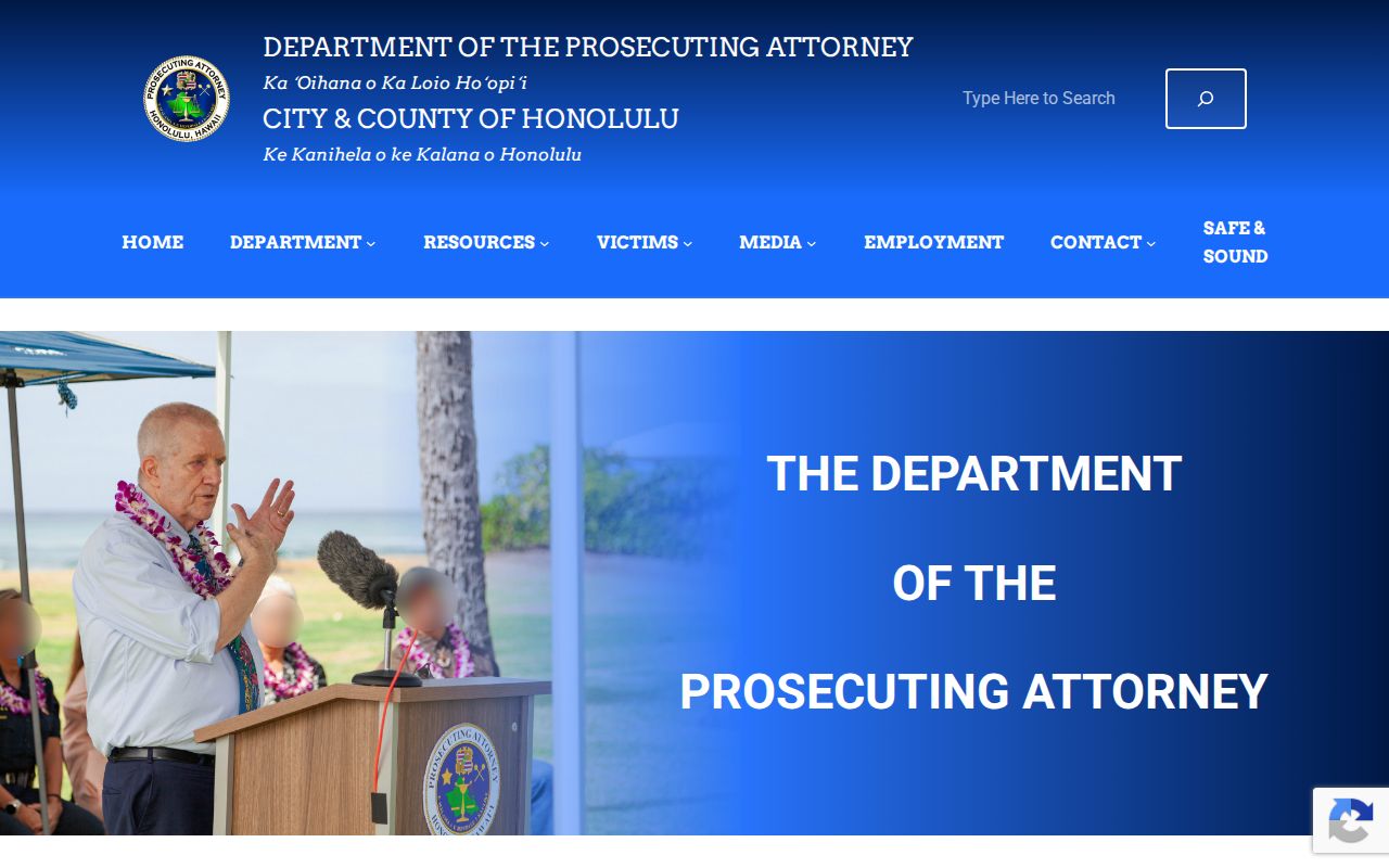 Honolulu County criminal charges and Prosecuting Attorney office